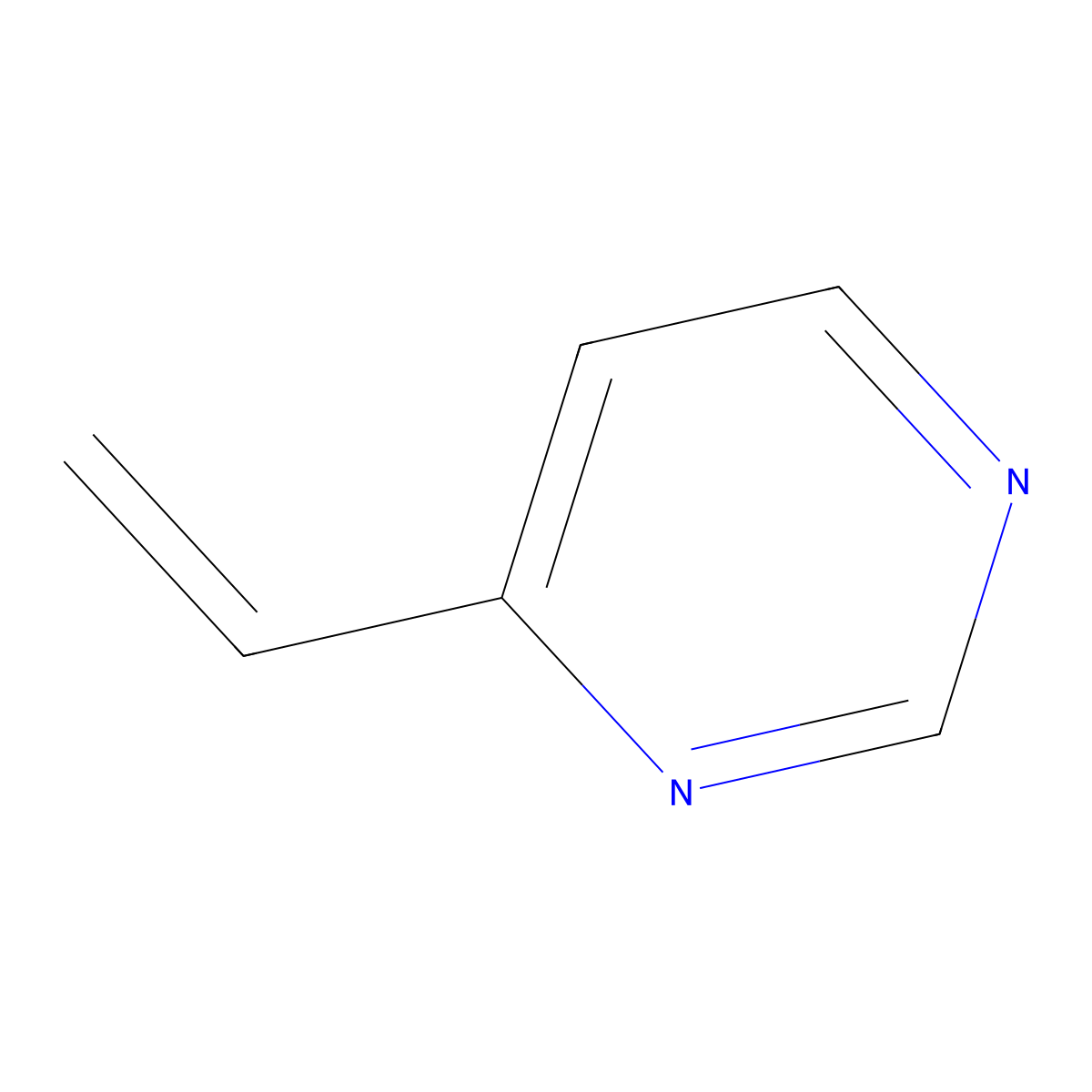 4-Vinylpyrimidine molecular structure, CAS 45588-69-0