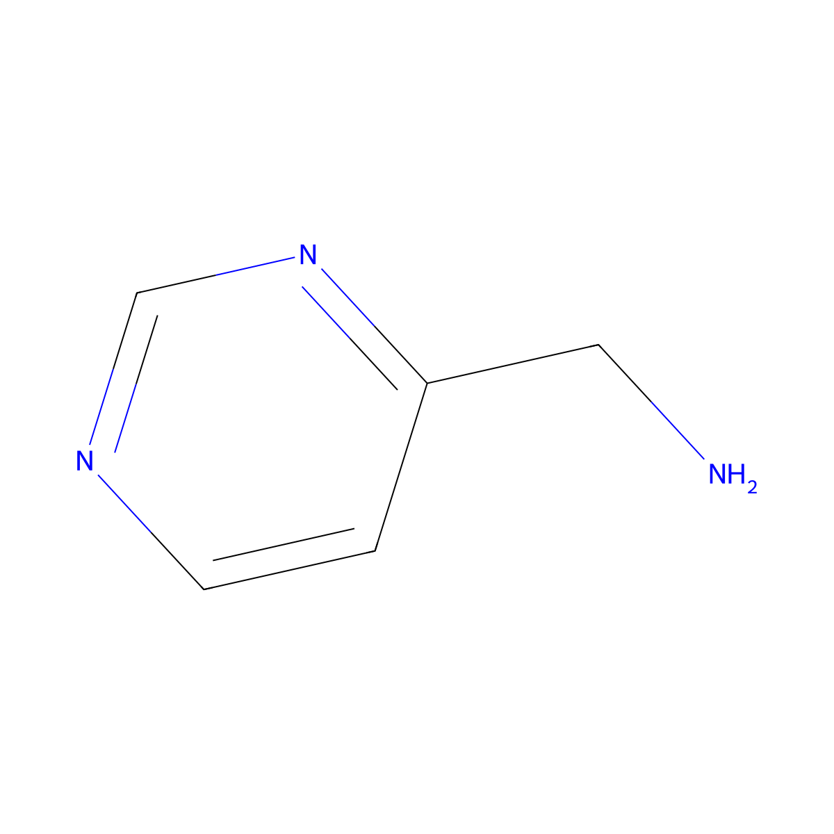 Pyrimidin-4-ylmethanamine molecular structure, CAS 45588-79-2