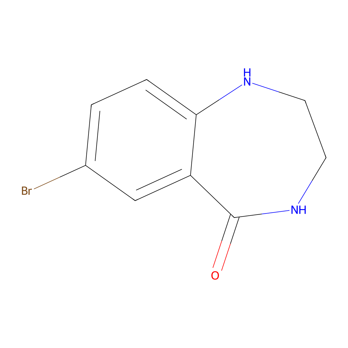 7-bromo-2,3,4,5-tetrahydro-1H-1,4-benzodiazepin-5-one molecular structure, CAS 455885-78-6
