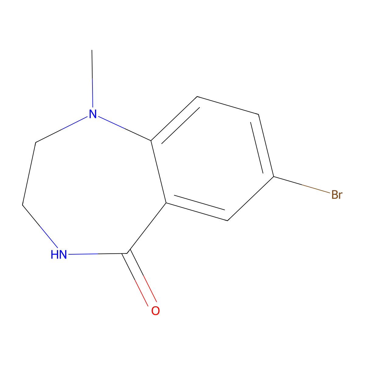7-bromo-1-methyl-2,3,4,5-tetrahydro-1H-1,4-benzodiazepin-5-one molecular structure, CAS 455885-79-7
