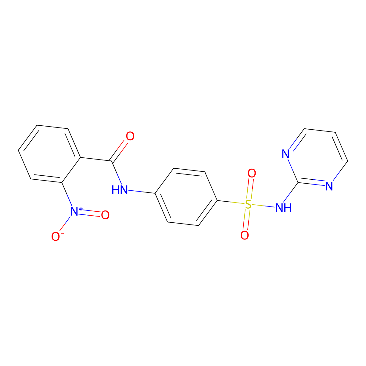 2-nitro-N-[4-(pyrimidin-2-ylsulfamoyl)phenyl]benzamide molecular structure, CAS 455886-80-3