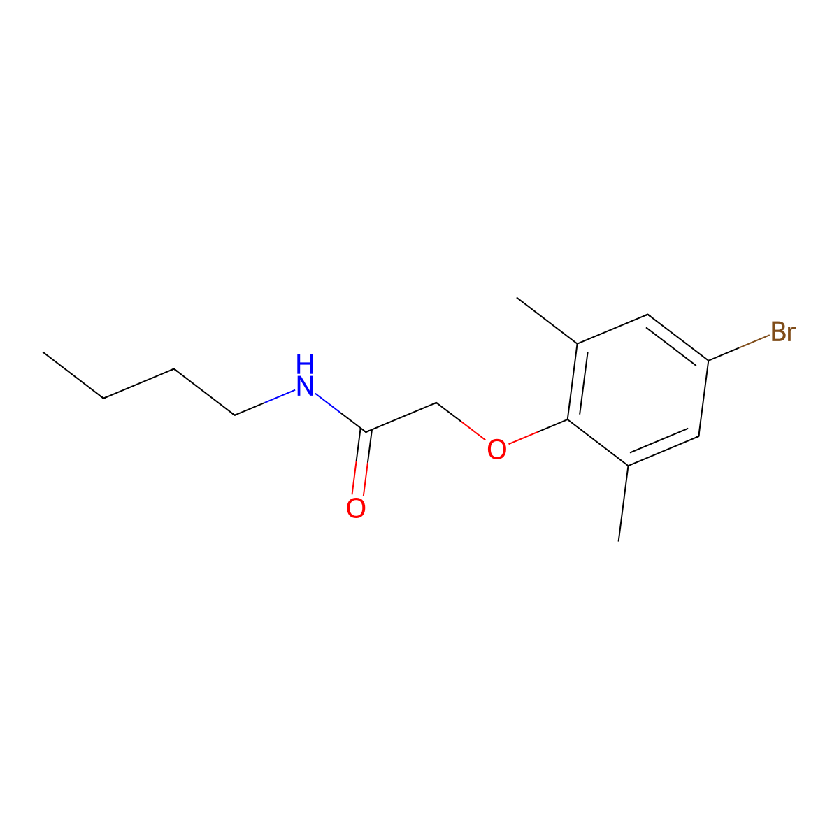 2-(4-bromo-2,6-dimethylphenoxy)-N-butylacetamide molecular structure, CAS 455887-77-1