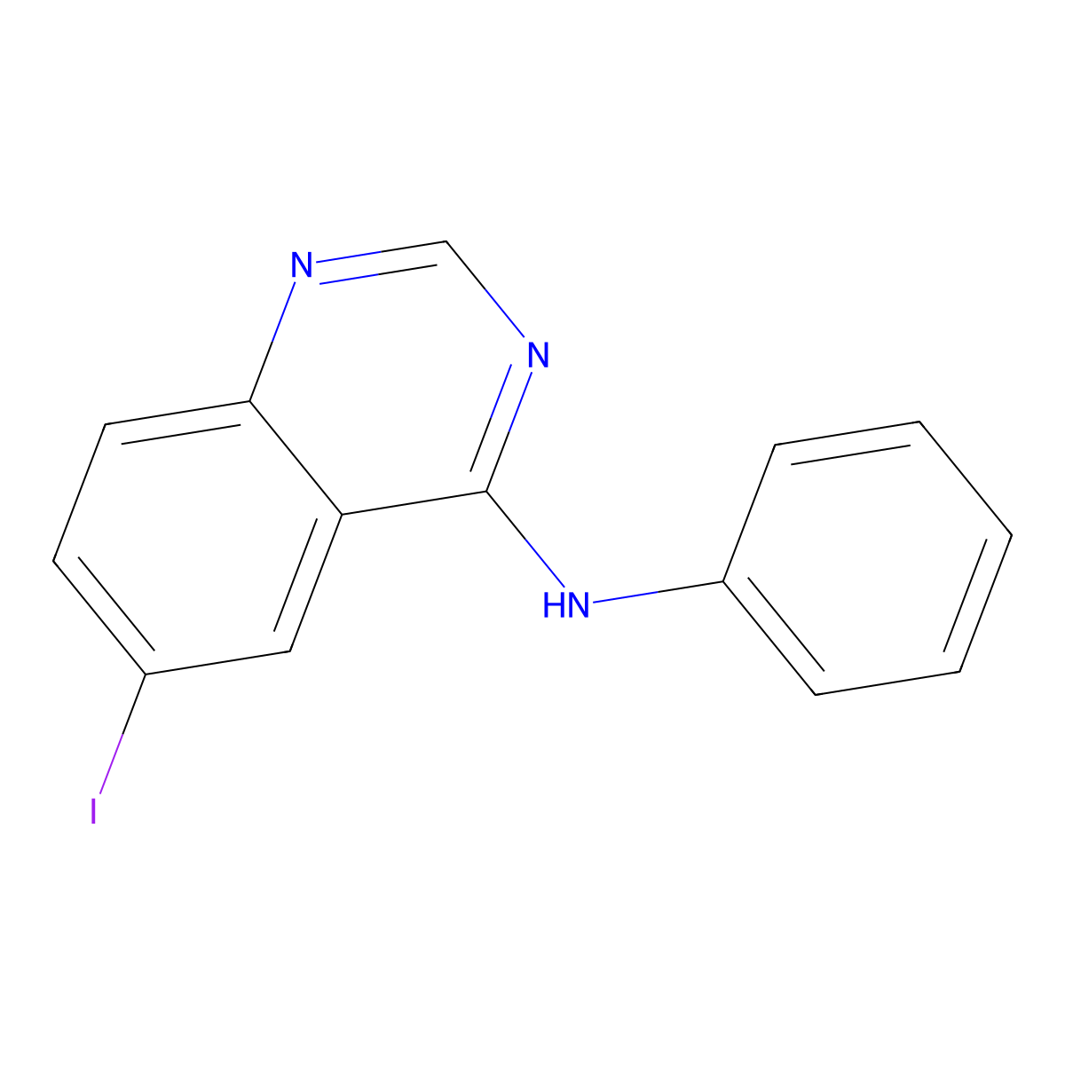 6-iodo-N-phenylquinazolin-4-amine molecular structure, CAS 455887-98-6