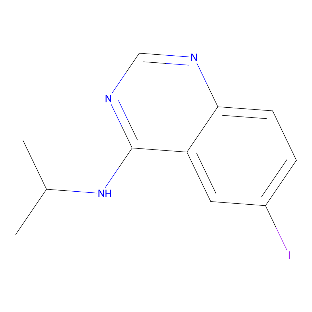 6-iodo-N-(propan-2-yl)quinazolin-4-amine molecular structure, CAS 455888-82-1