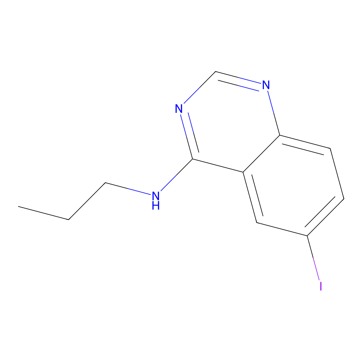 6-iodo-N-propylquinazolin-4-amine molecular structure, CAS 455889-00-6