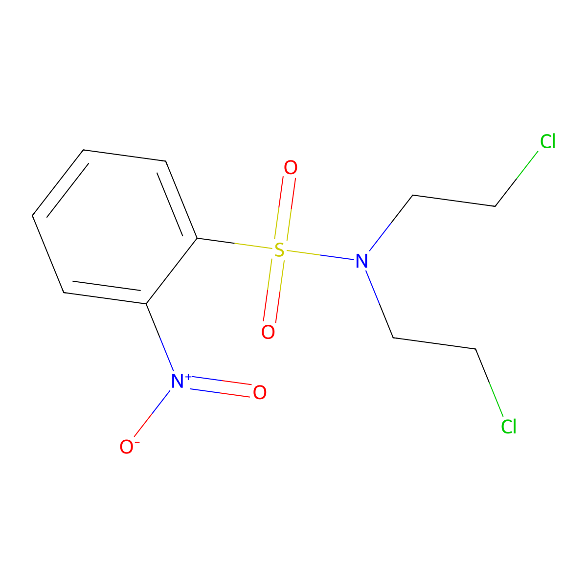 N,N-bis(2-chloroethyl)-2-nitrobenzene-1-sulfonamide molecular structure, CAS 455890-94-5