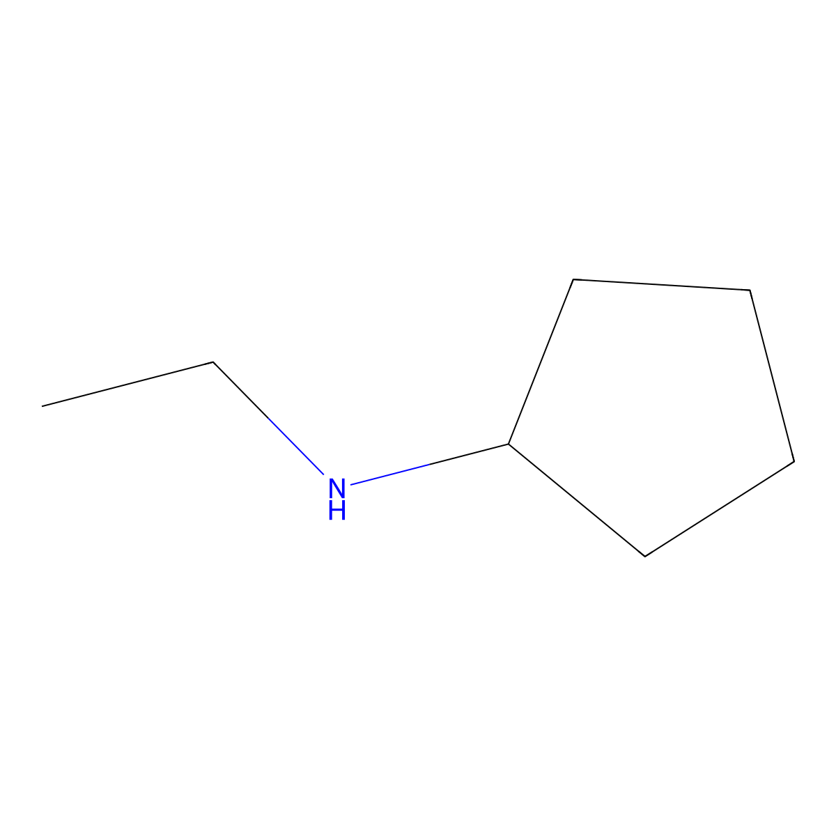 N-Ethylcyclopentanamine molecular structure, CAS 45592-46-9