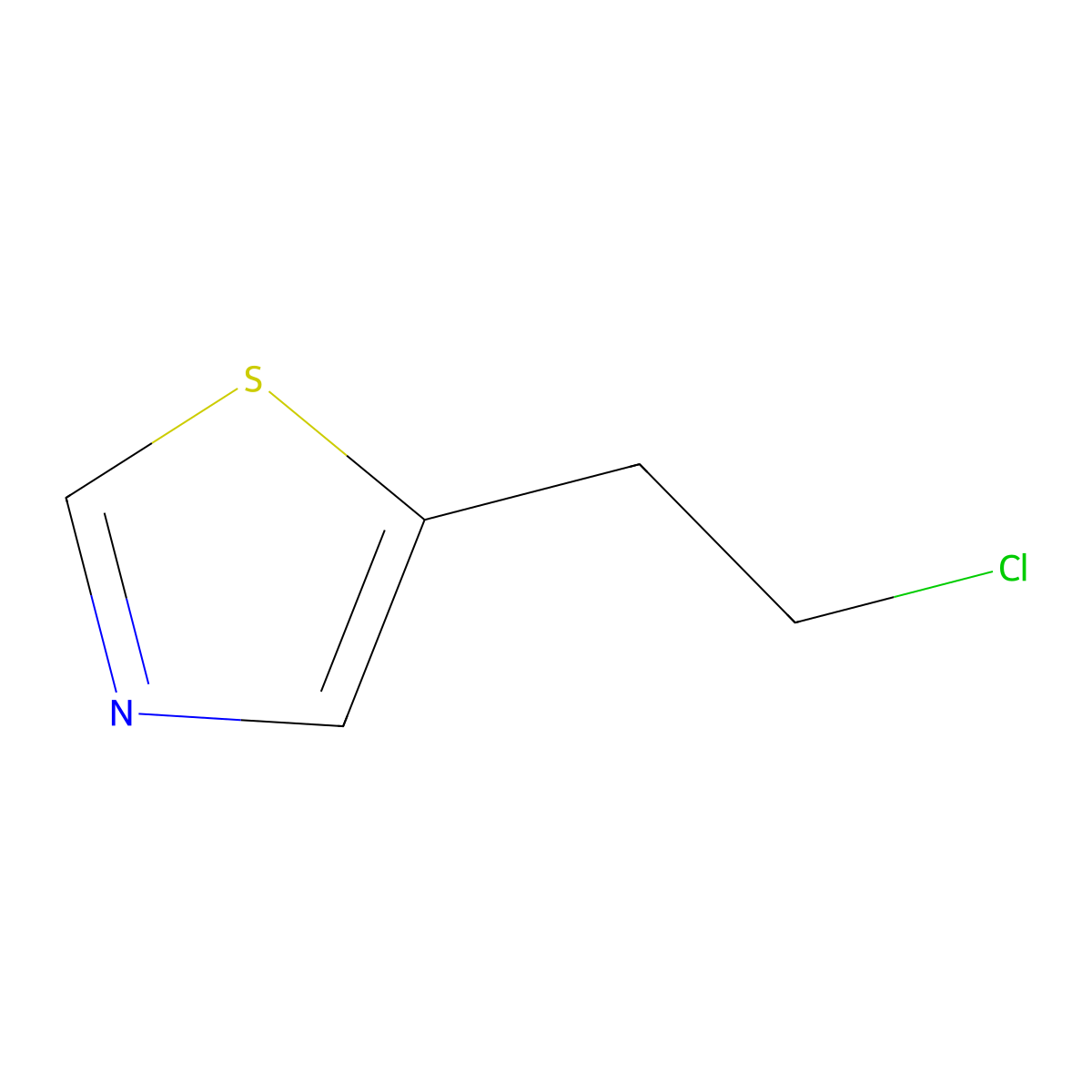 5-(2-Chloroethyl)-1,3-thiazole molecular structure, CAS 45592-77-6
