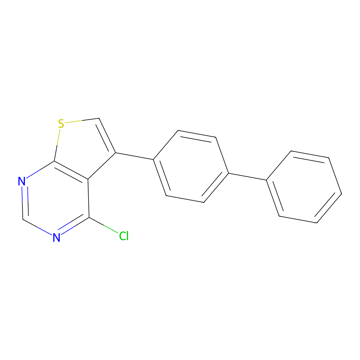 5-([1,1'-Biphenyl]-4-yl)-4-chlorothieno[2,3-d]pyrimidine molecular structure, CAS 455920-14-6