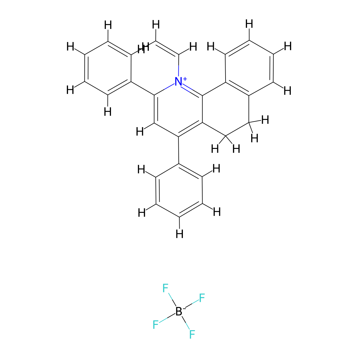 1-Ethenyl-2,4-diphenyl-5H,6H-benzo[h]quinolin-1-ium; tetrafluoroboranuide molecular structure, CAS 455940-54-2