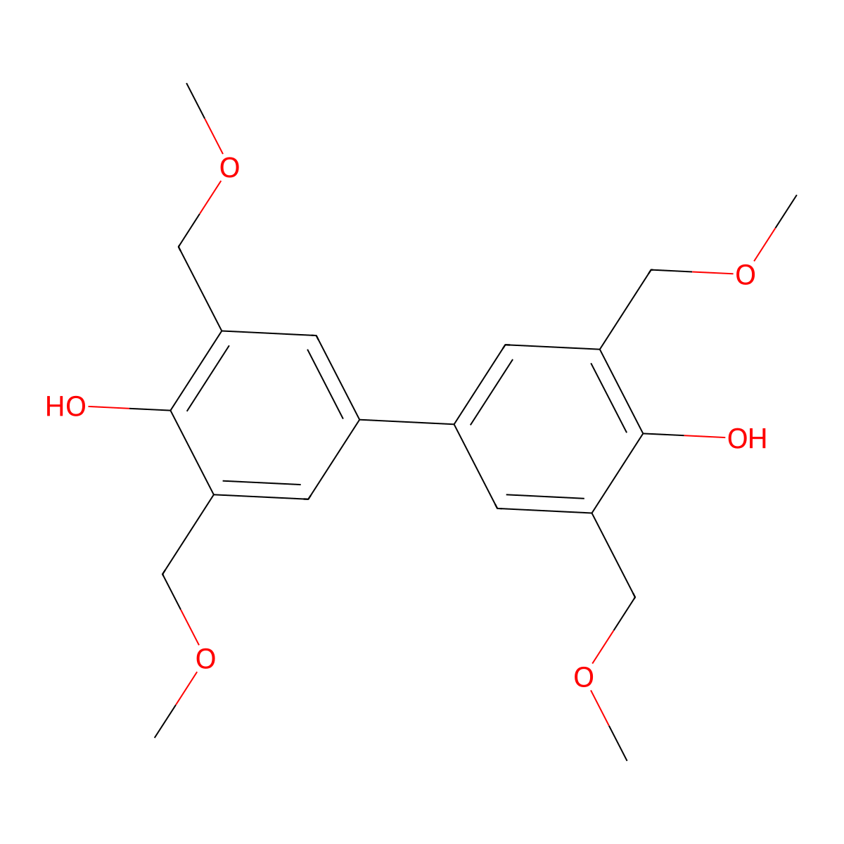 3,3',5,5'-Tetrakis(methoxymethyl)-[1,1'-biphenyl]-4,4'-diol molecular structure, CAS 455943-61-0