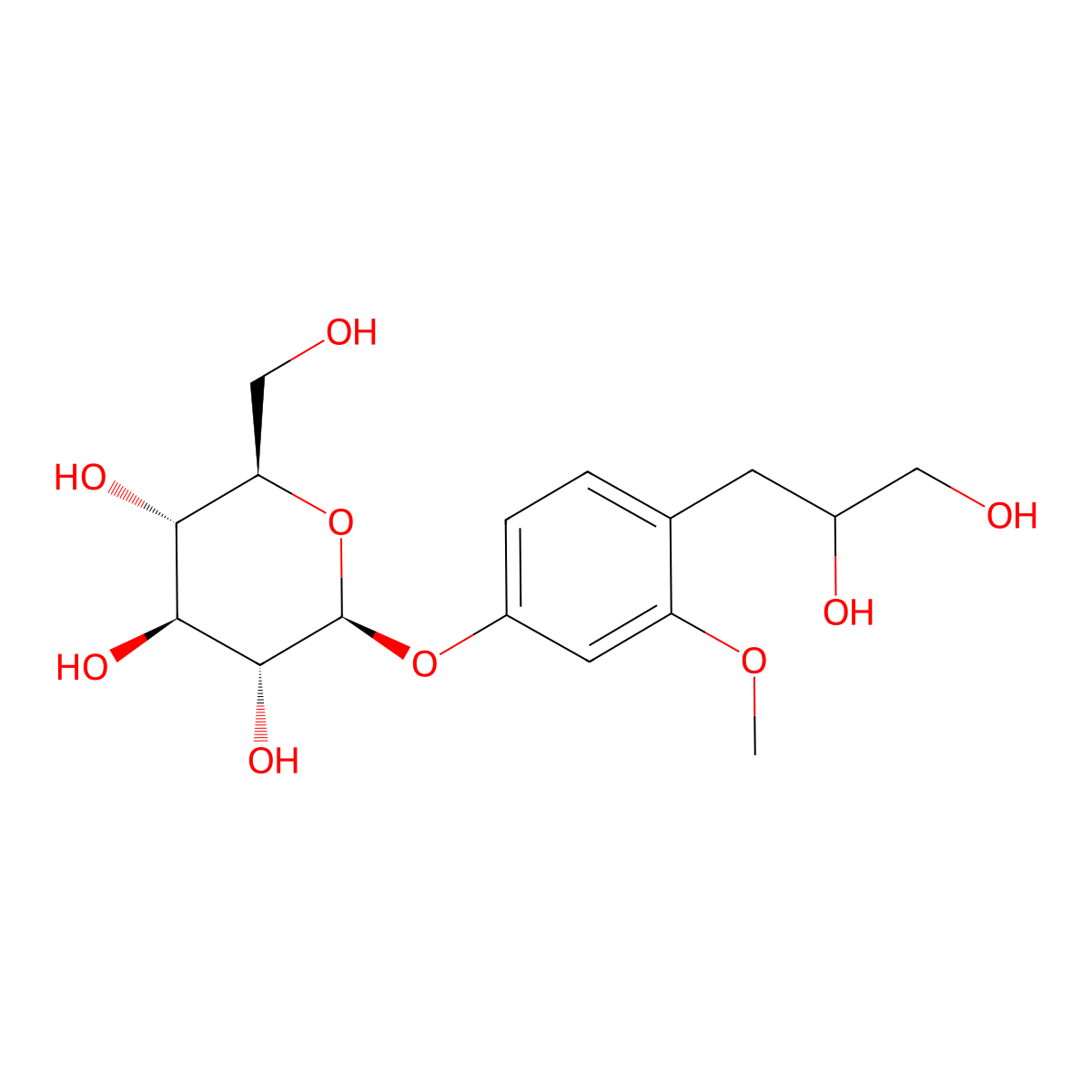 4-(2,3-Dihydroxypropyl)-3-methoxyphenyl beta-D-glucopyranoside molecular structure, CAS 455947-72-5