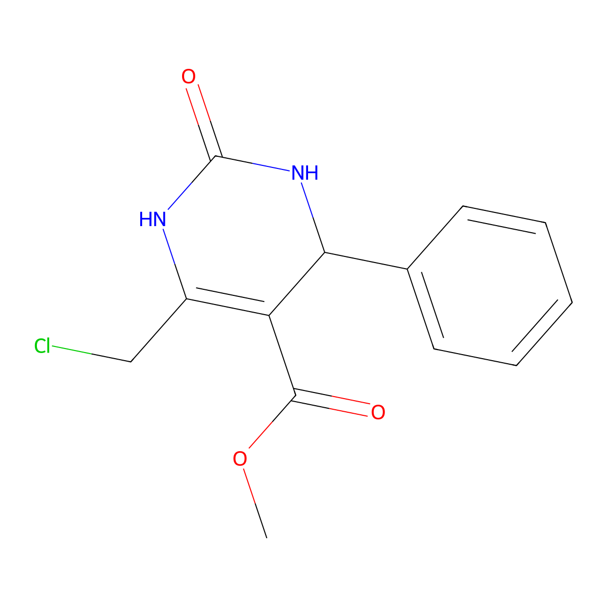 Methyl 6-(chloromethyl)-2-oxo-4-phenyl-1,2,3,4-tetrahydropyrimidine-5-carboxylate molecular structure, CAS 455949-50-5