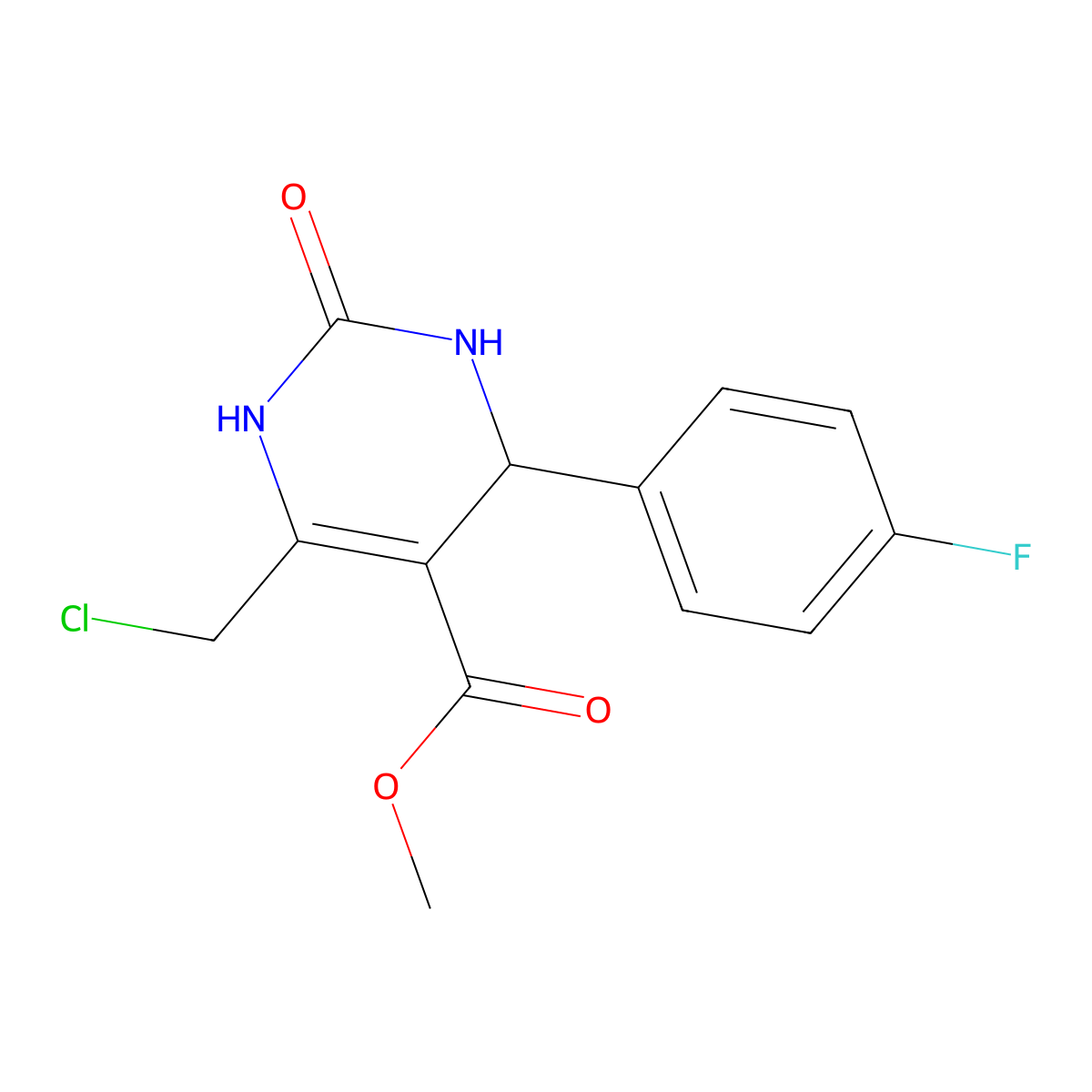 Methyl 6-(chloromethyl)-4-(4-fluorophenyl)-2-oxo-1,2,3,4-tetrahydropyrimidine-5-carboxylate molecular structure, CAS 455949-54-9