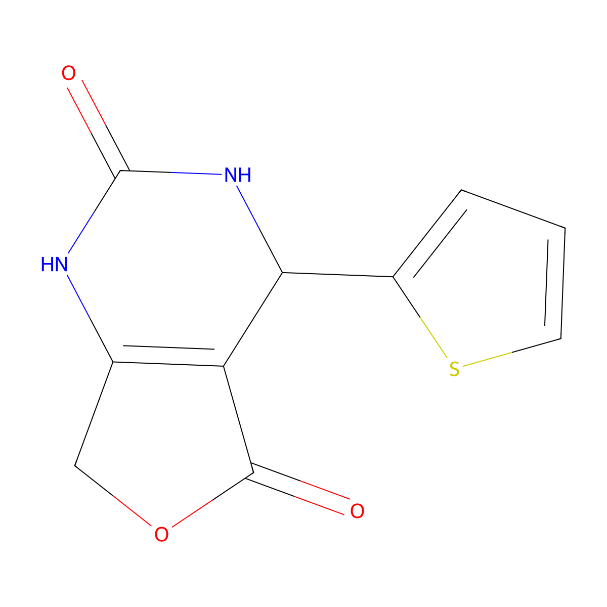 4-(Thiophen-2-yl)-3,4-dihydrofuro[3,4-d]pyrimidine-2,5(1H,7H)-dione molecular structure, CAS 455949-66-3