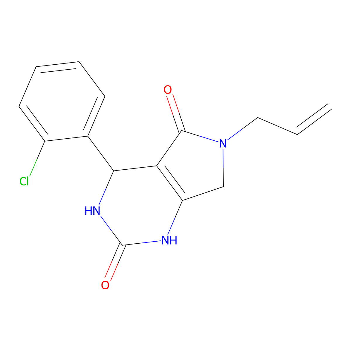 4-(2-chlorophenyl)-6-(prop-2-en-1-yl)-1H,2H,3H,4H,5H,6H,7H-pyrrolo[3,4-d]pyrimidine-2,5-dione molecular structure, CAS 455949-77-6