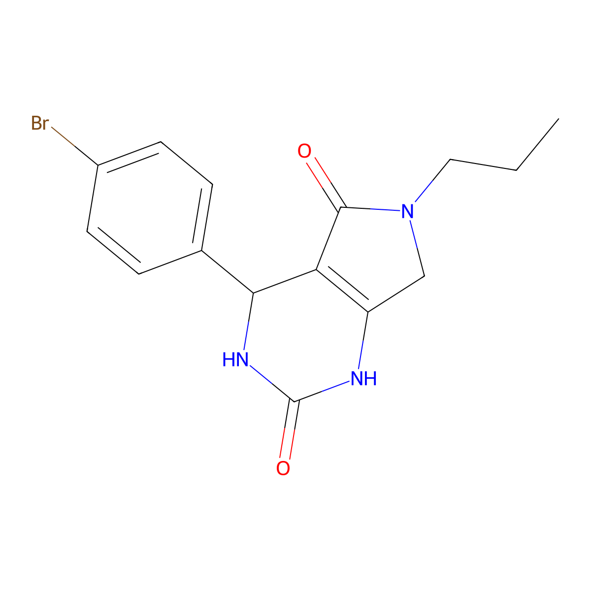 4-(4-bromophenyl)-6-propyl-3,4,6,7-tetrahydro-1H-pyrrolo[3,4-d]pyrimidine-2,5-dione molecular structure, CAS 455949-92-5