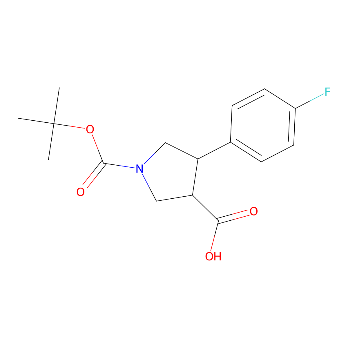 1-(Tert-butoxycarbonyl)-4-(4-fluorophenyl)pyrrolidine-3-carboxylic acid molecular structure, CAS 455954-94-6