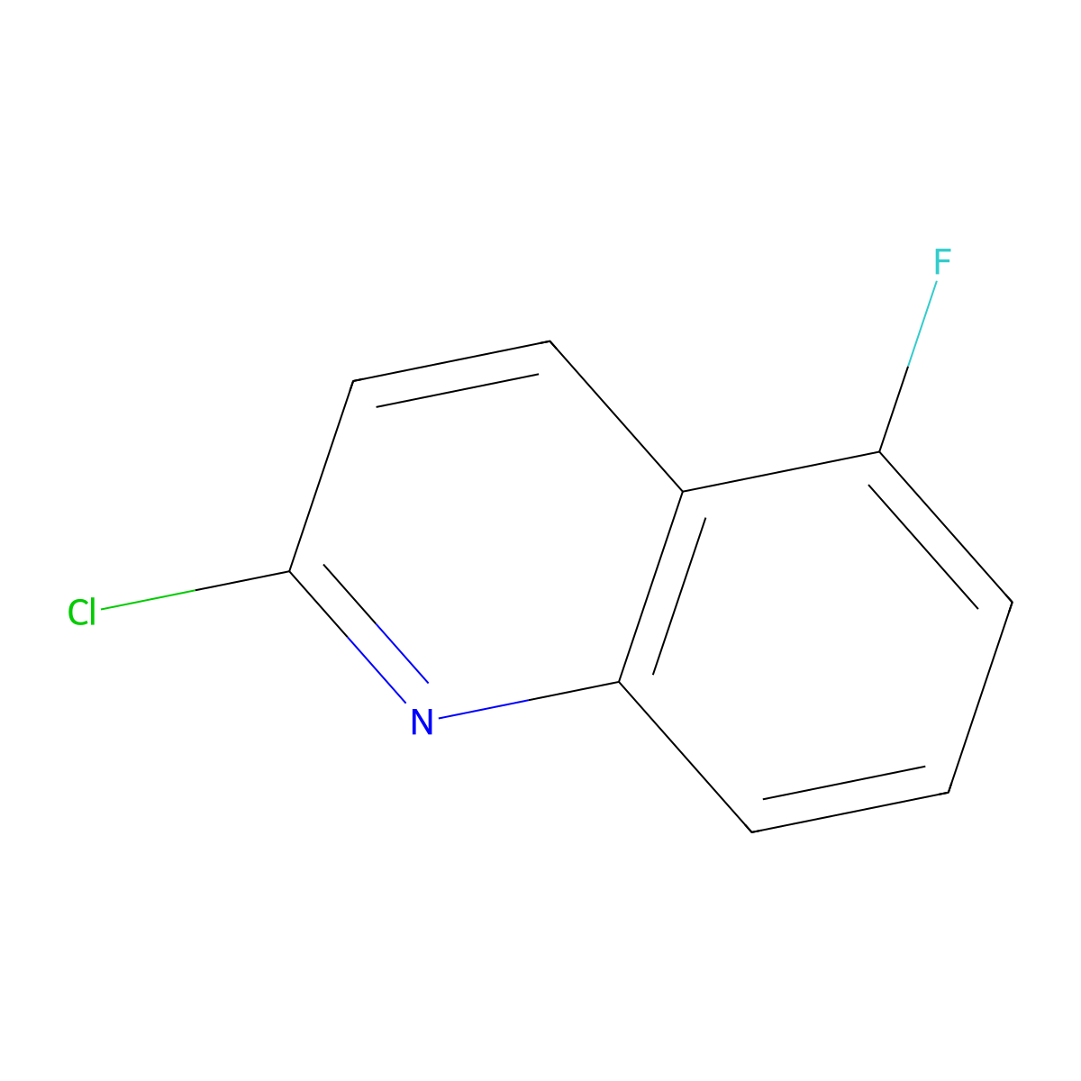 2-Chloro-5-fluoroquinoline molecular structure, CAS 455955-27-8