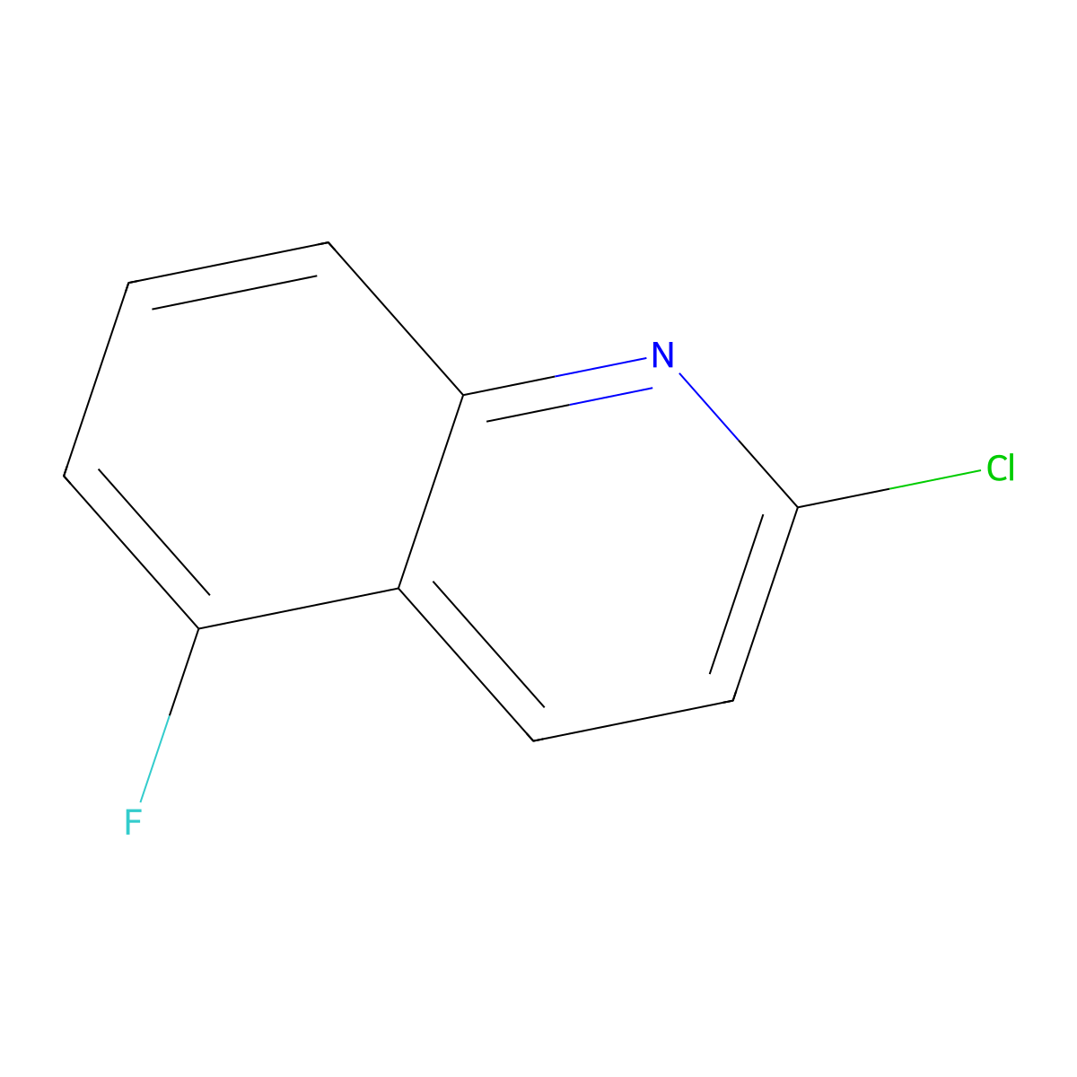 2-Chloro-5-fluoroquinoline molecular structure, CAS 455955-27-8