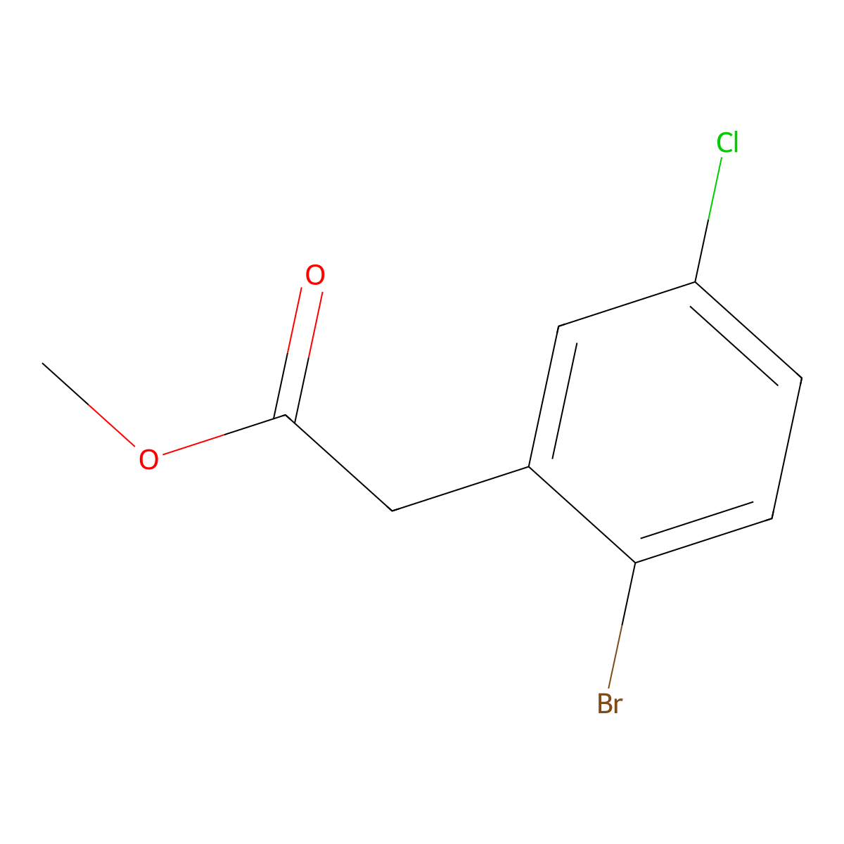 Methyl 2-(2-bromo-5-chlorophenyl)acetate molecular structure, CAS 455957-76-3