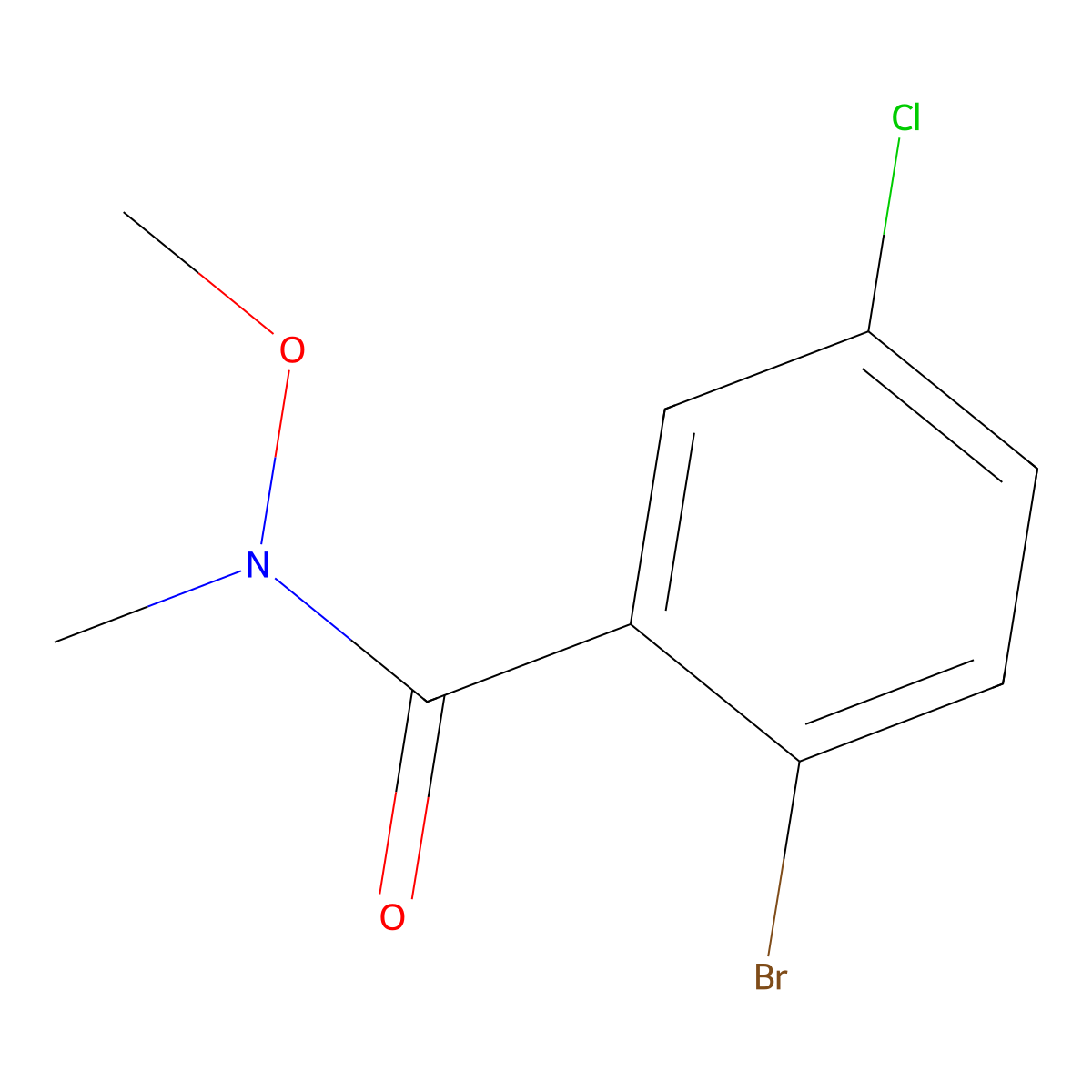 2-Bromo-5-chloro-N-methoxy-N-methylbenzamide molecular structure, CAS 455957-87-6