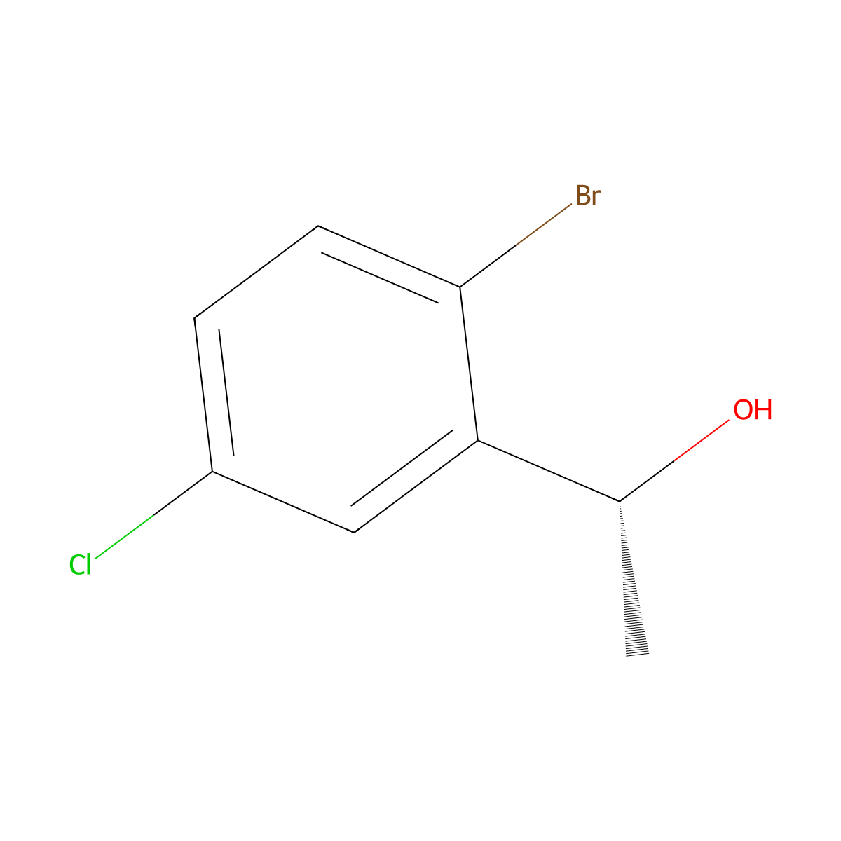 (alphaR)-2-Bromo-5-chloro-alpha-methylbenzenemethanol molecular structure, CAS 455957-88-7
