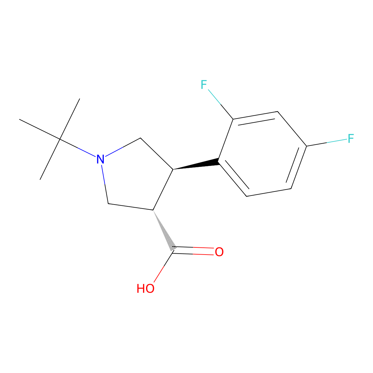 (3S,4R)-1-tert-Butyl-4-(2,4-difluorophenyl)pyrrolidine-3-carboxylic acid molecular structure, CAS 455957-94-5