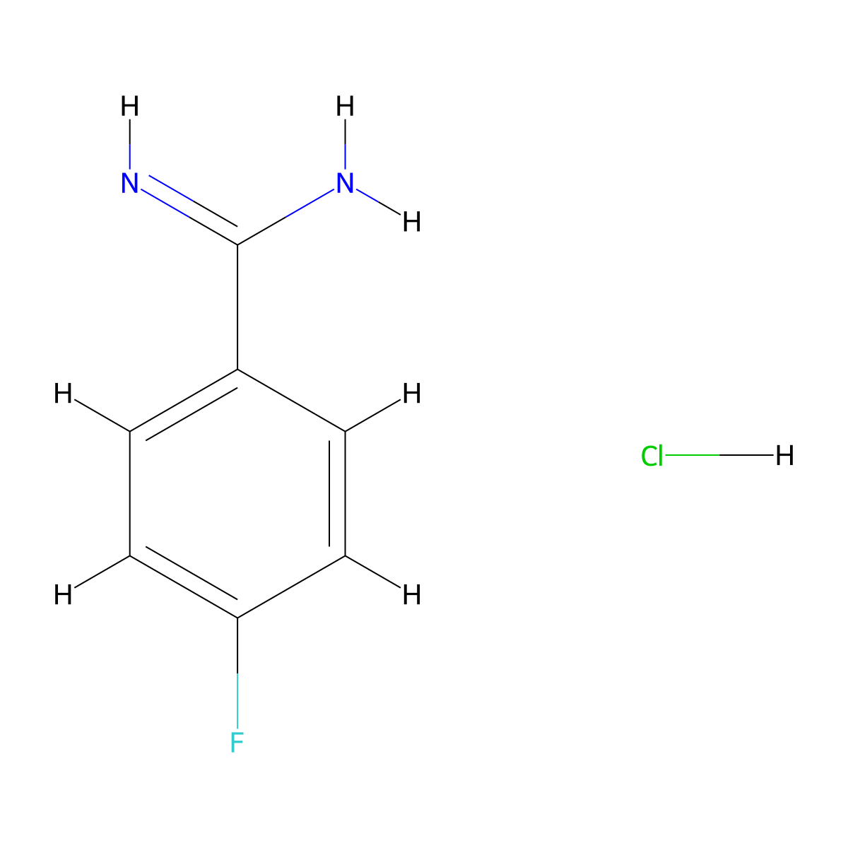 4-Fluorobenzamidine Hydrochloride molecular structure, CAS 456-14-4