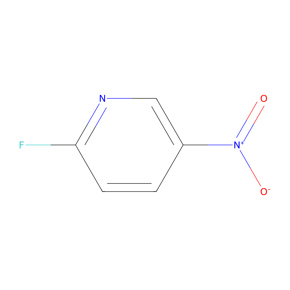 2-Fluoro-5-nitropyridine molecular structure, CAS 456-24-6