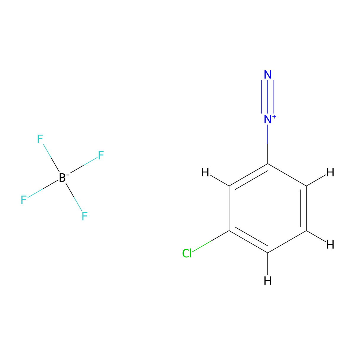 Benzenediazonium, 3-chloro-, tetrafluoroborate(1-) (1:1) molecular structure, CAS 456-39-3