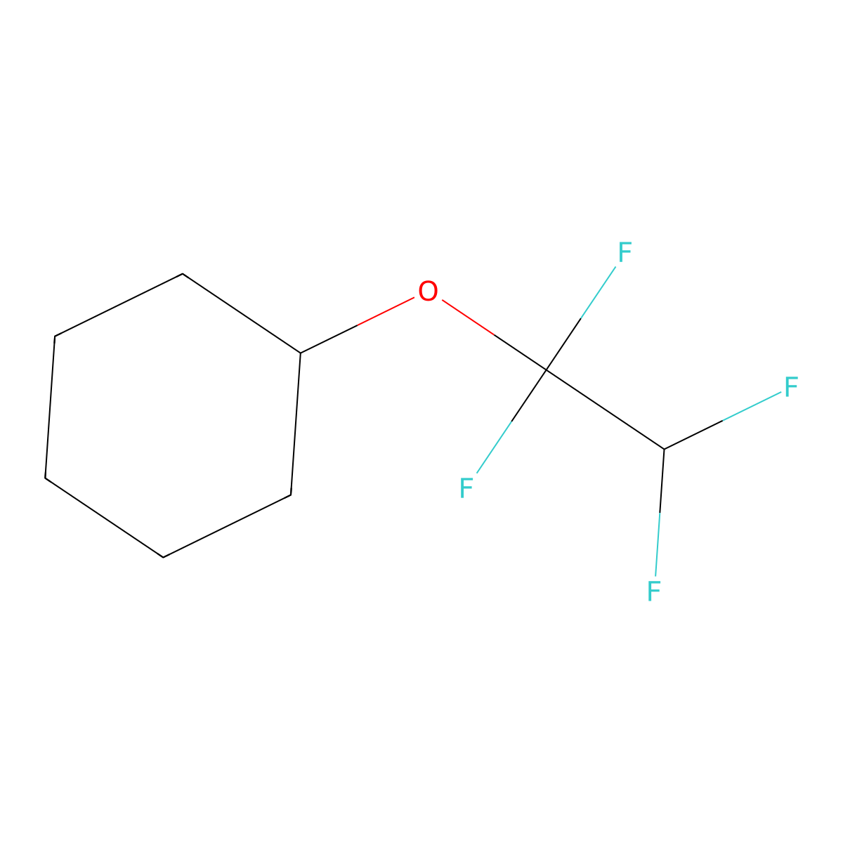 Cyclohexane, (1,1,2,2-tetrafluoroethoxy)- molecular structure, CAS 456-63-3