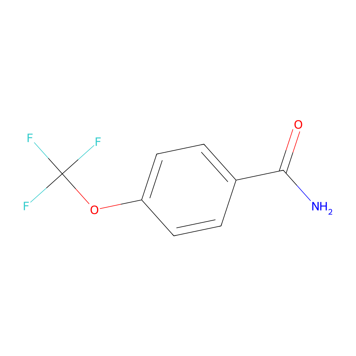 Benzamide, 4-(trifluoromethoxy)- molecular structure, CAS 456-71-3