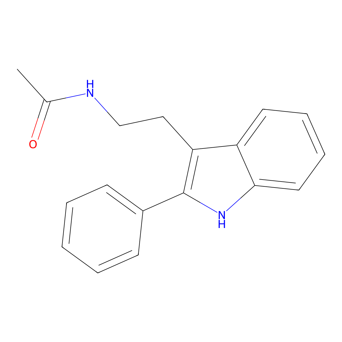 N-[2-(2-phenyl-1H-indol-3-yl)ethyl]acetamide molecular structure, CAS 4560-07-0