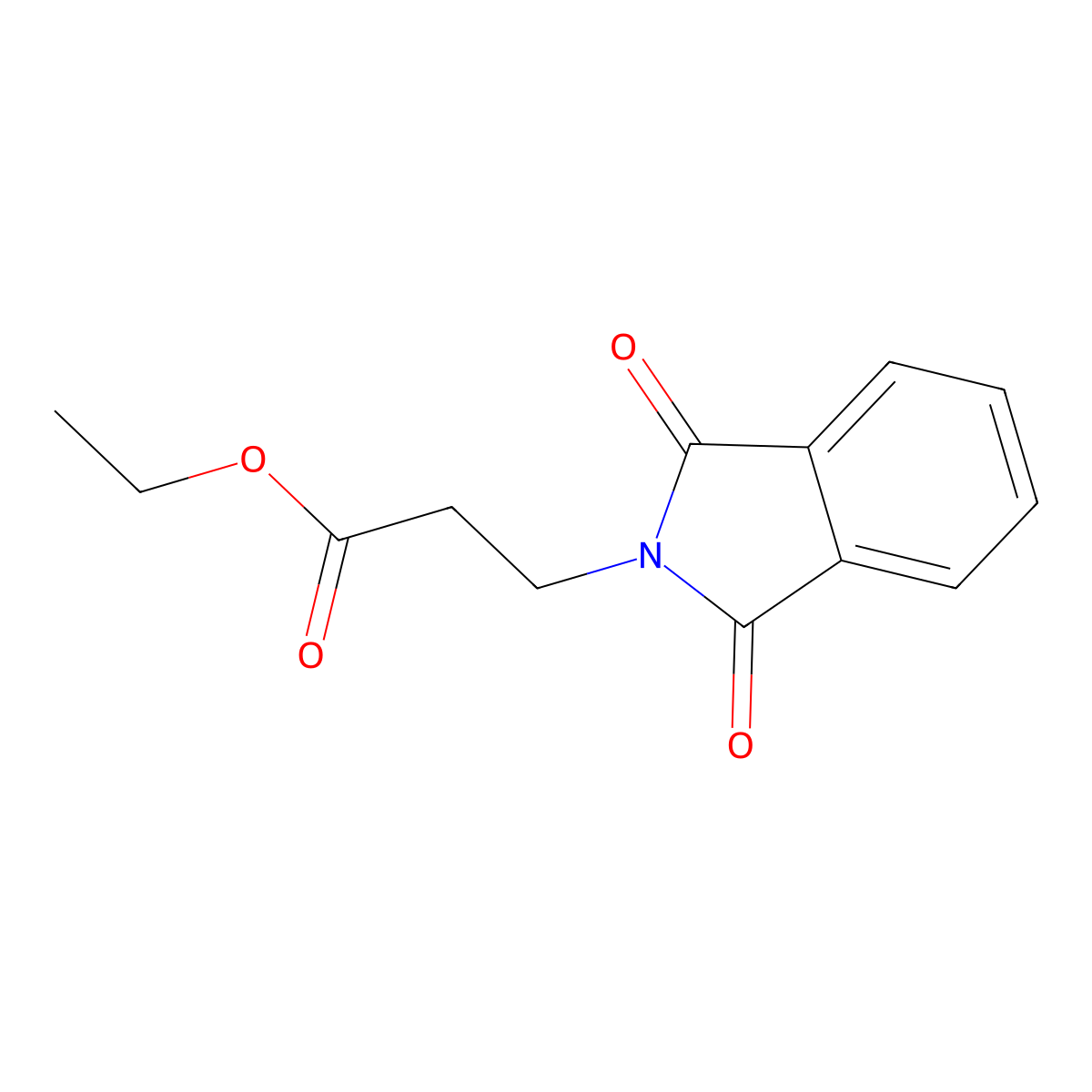 Ethyl 3-(1,3-dioxo-1,3-dihydro-2H-isoindol-2-yl)propanoate molecular structure, CAS 4561-06-2