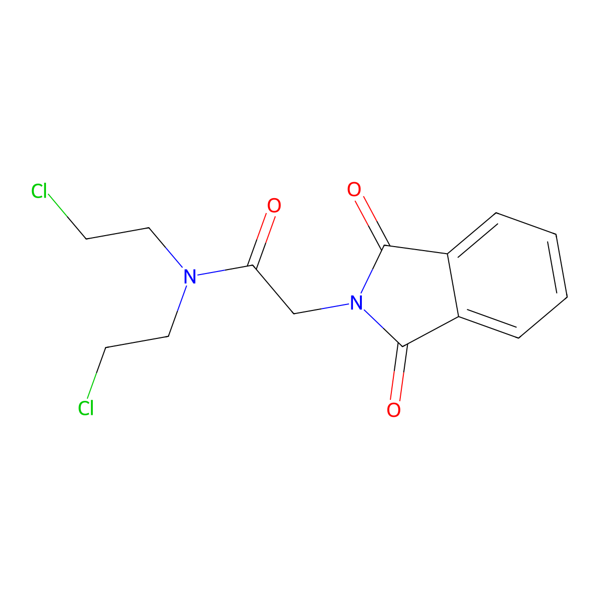 n,n-Bis(2-chloroethyl)-2-(1,3-dioxo-1,3-dihydro-2h-isoindol-2-yl)acetamide molecular structure, CAS 4561-07-3