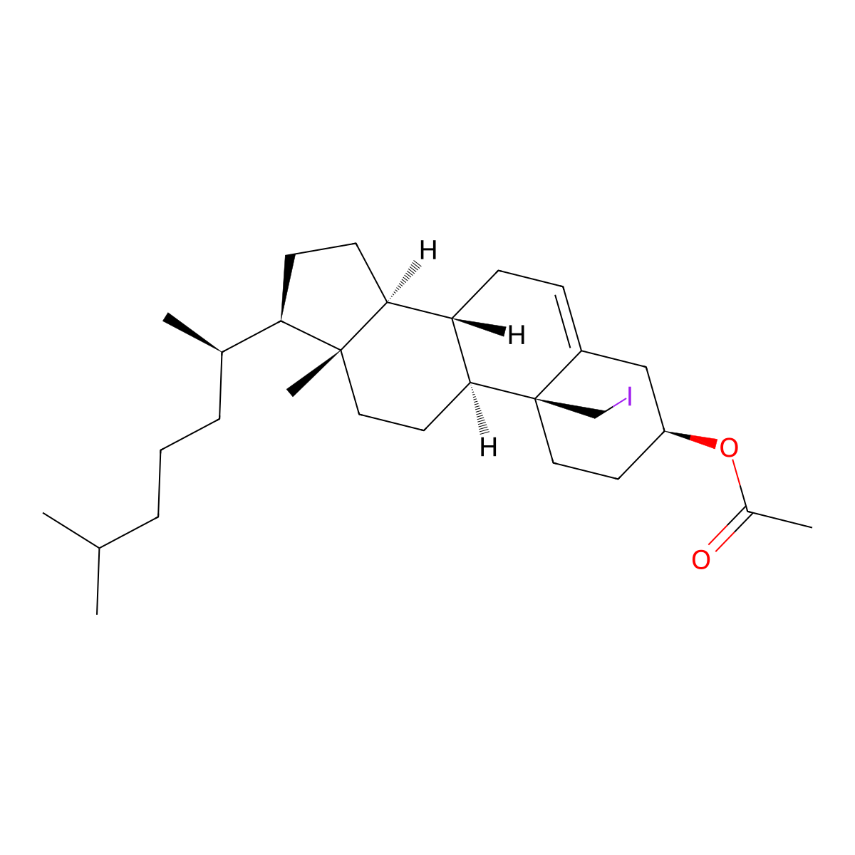 19-Iodocholesterol 3-acetate molecular structure, CAS 4561-90-4