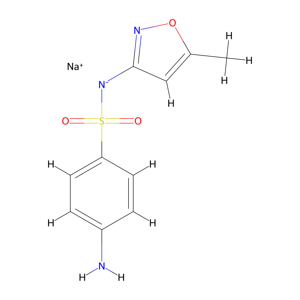 Sulfamethoxazole Sodium molecular structure, CAS 4563-84-2