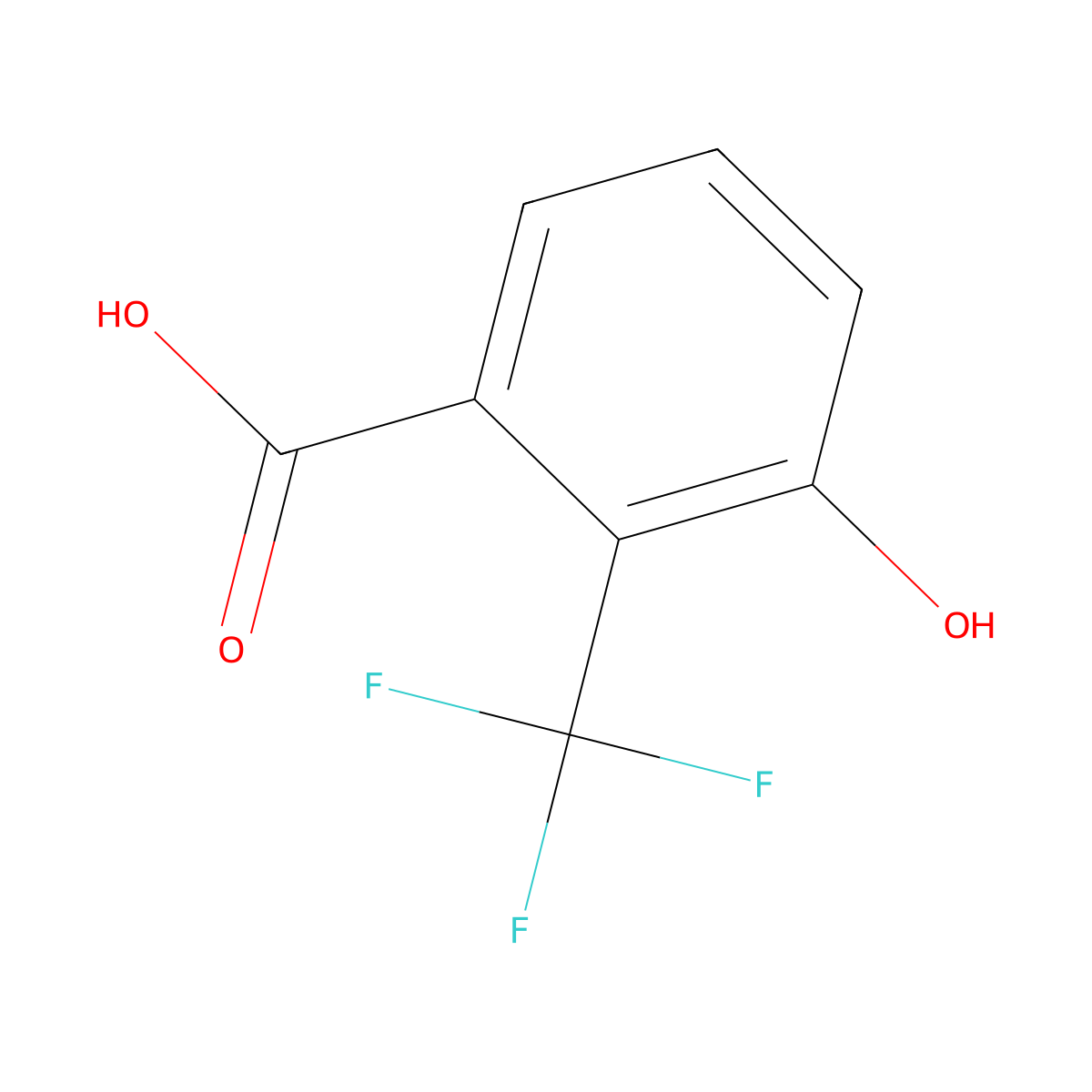 3-Hydroxy-2-(trifluoromethyl)benzoic acid molecular structure, CAS 4563-94-4