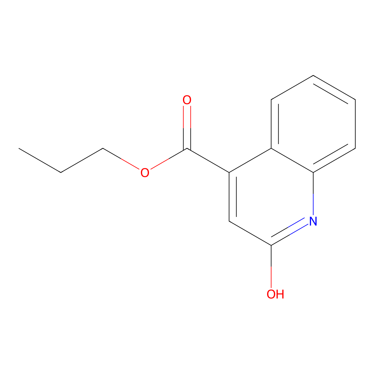 Propyl 2-hydroxyquinoline-4-carboxylate molecular structure, CAS 4564-64-1