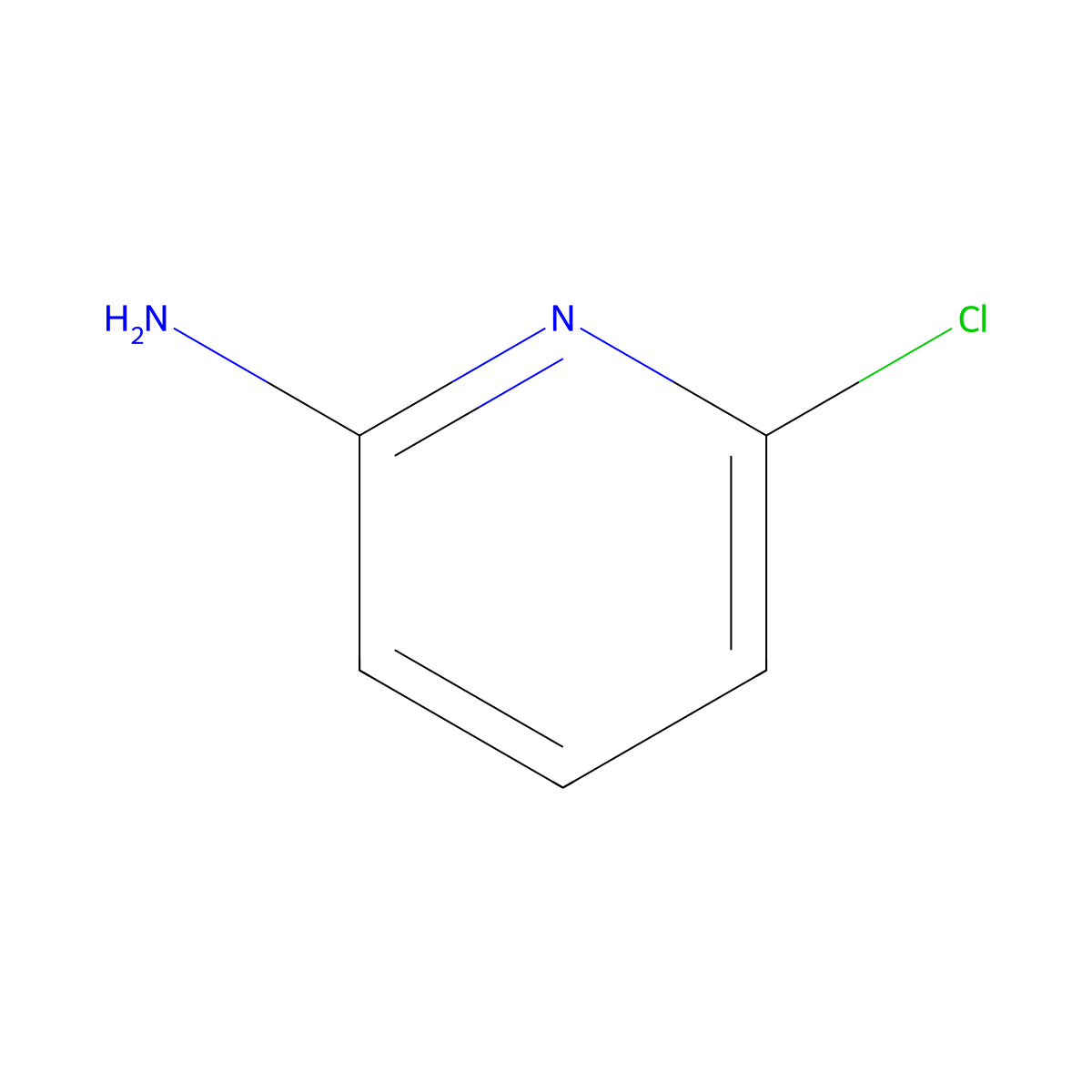2-Amino-6-chloropyridine molecular structure, CAS 45644-21-1