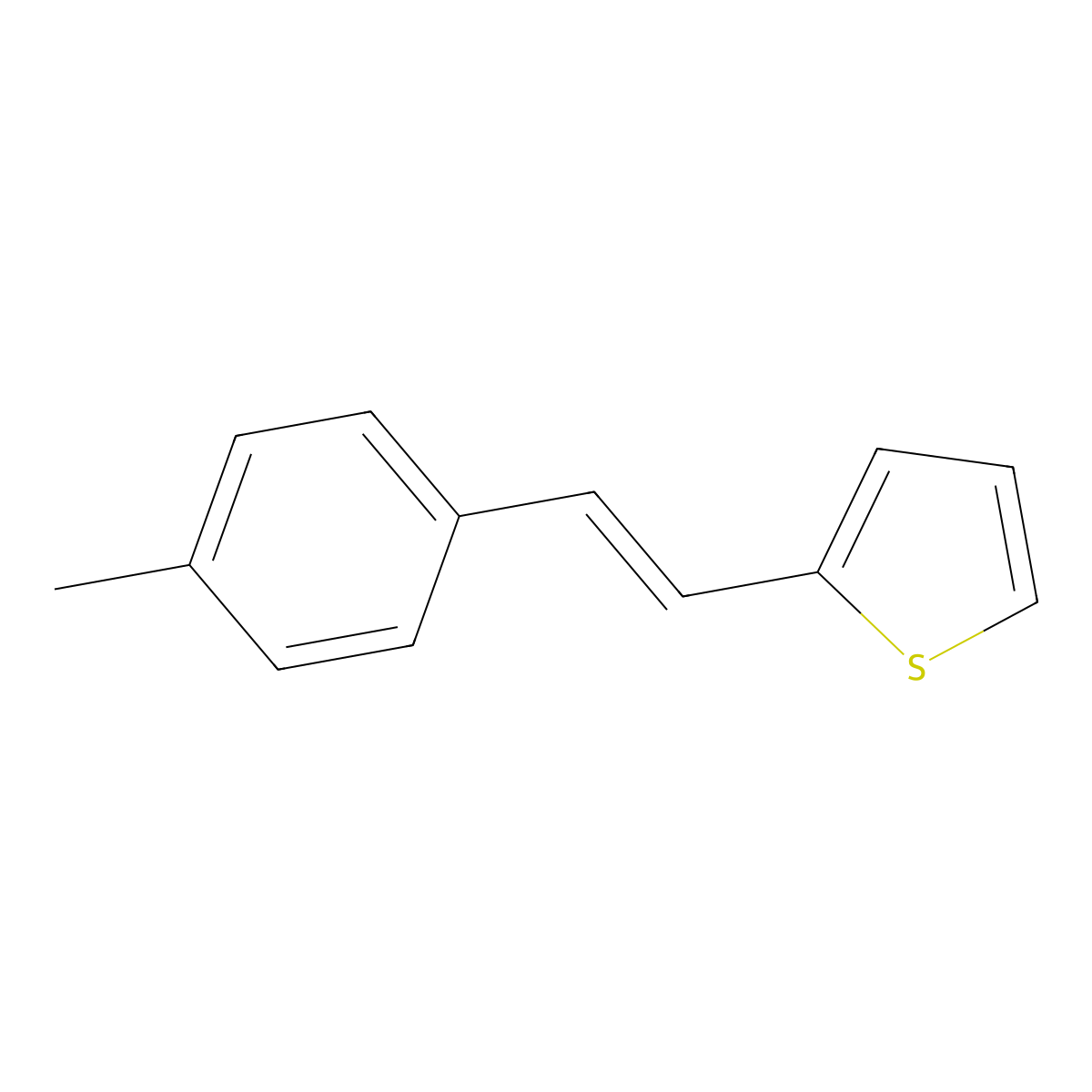 2-[(E)-2-(4-methylphenyl)ethenyl]thiophene molecular structure, CAS 4565-20-2