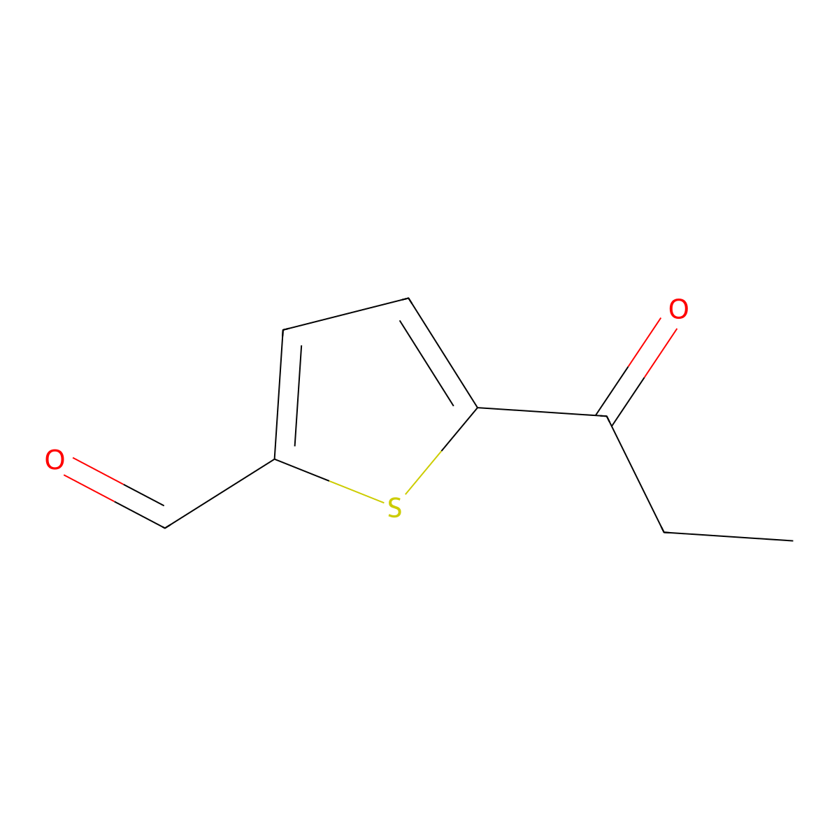 5-(1-Oxopropyl)-2-thiophenecarboxaldehyde molecular structure, CAS 4565-26-8