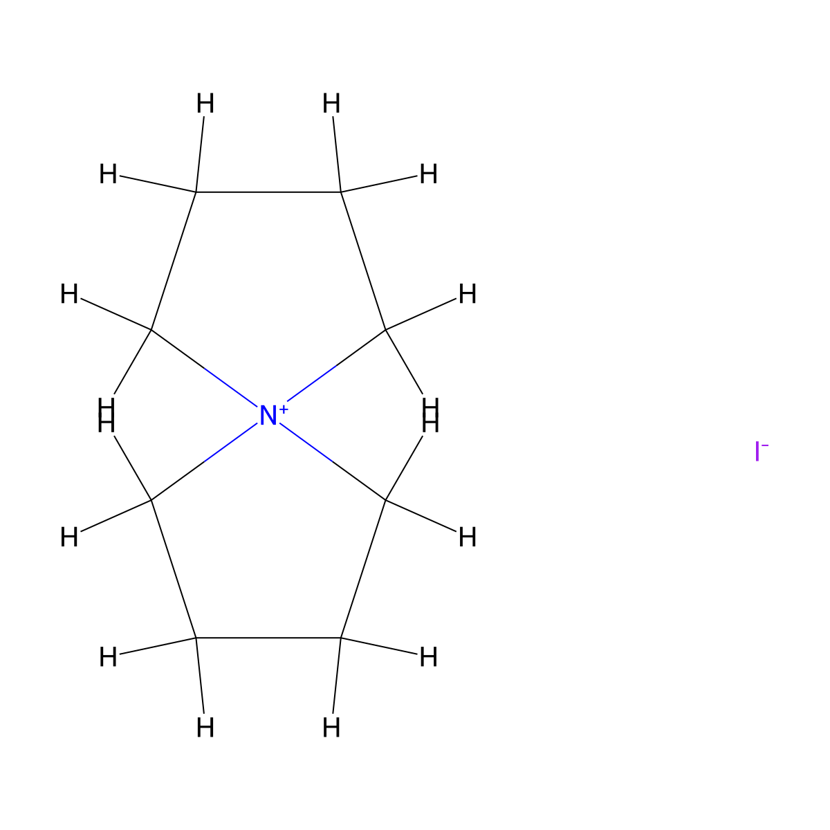 5-Azoniaspiro[4.4]nonane Iodide molecular structure, CAS 45650-35-9