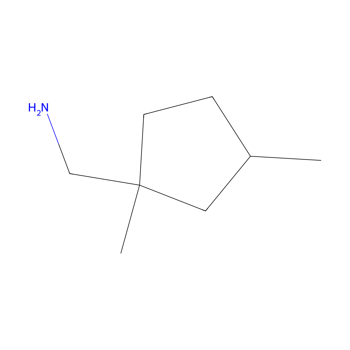 (1,3-Dimethylcyclopentyl)methanamine molecular structure, CAS 45651-07-8