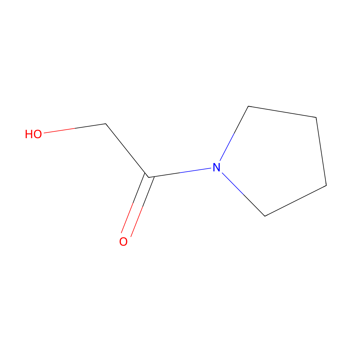 2-Hydroxy-1-(pyrrolidin-1-yl)ethan-1-one molecular structure, CAS 45657-97-4