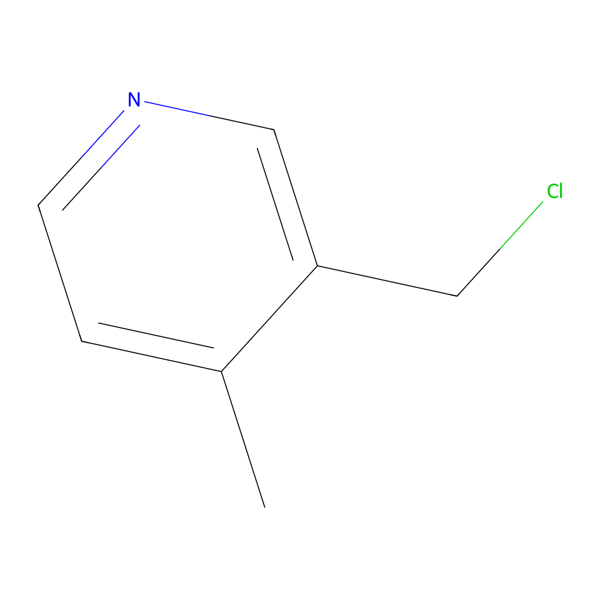 3-(Chloromethyl)-4-methylpyridine molecular structure, CAS 45658-41-1