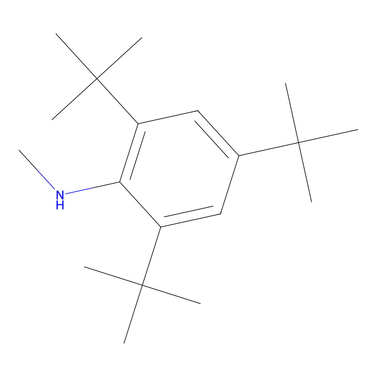2,4,6-Tri-tert-butyl-N-methylaniline molecular structure, CAS 4566-64-7
