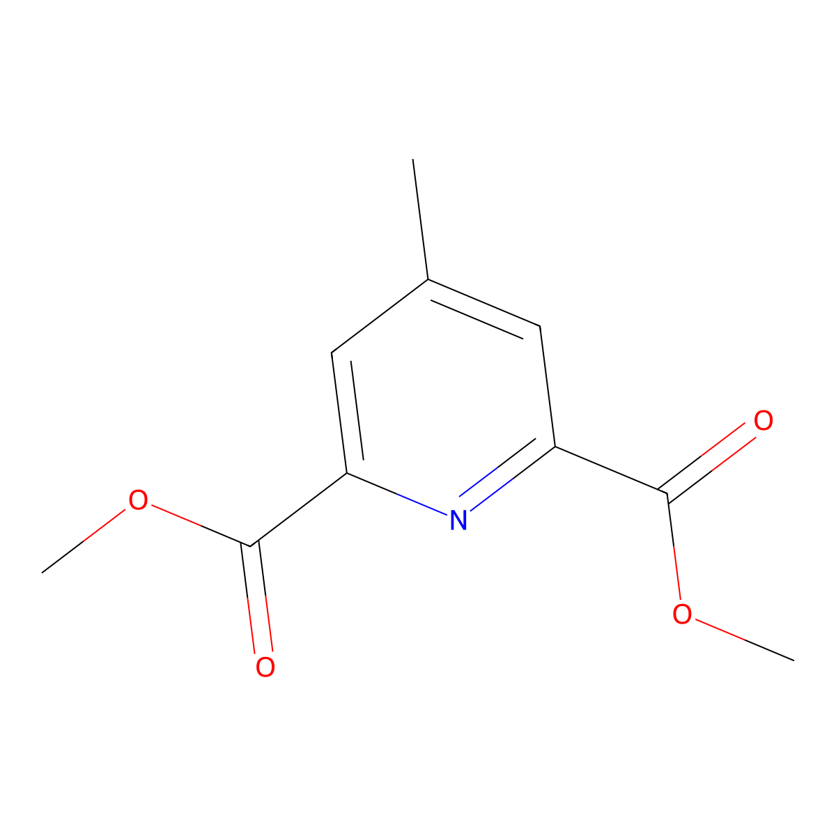 Dimethyl 4-methylpyridine-2,6-dicarboxylate molecular structure, CAS 4566-82-9