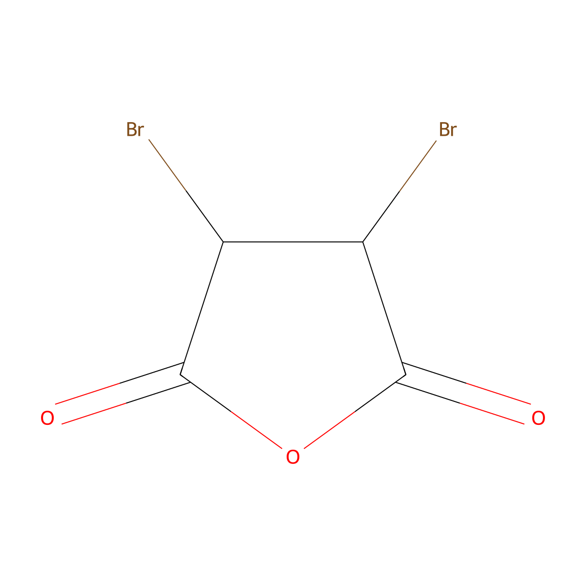 2,5-Furandione, 3,4-dibromodihydro- molecular structure, CAS 45669-18-9